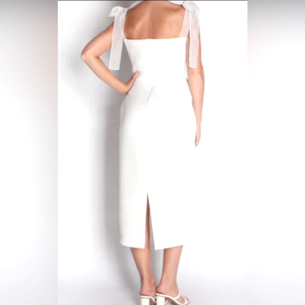 OFF WHITE Rebecca Reid Silk Lined Linen Dress | SIZE 8